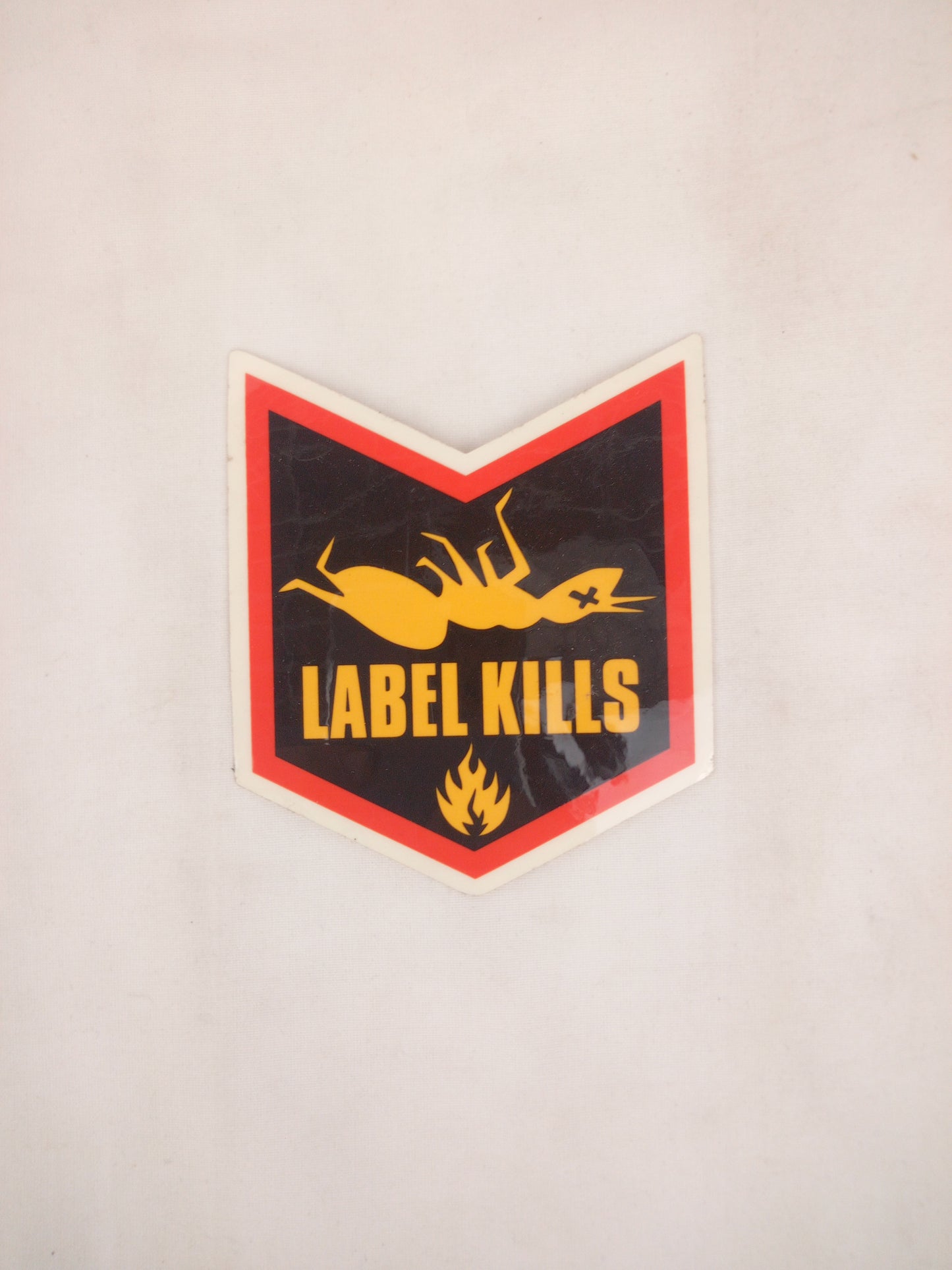 Black Label Label Kills Ant Clear Red Black 4" x 3.25" Vintage NOS Sticker