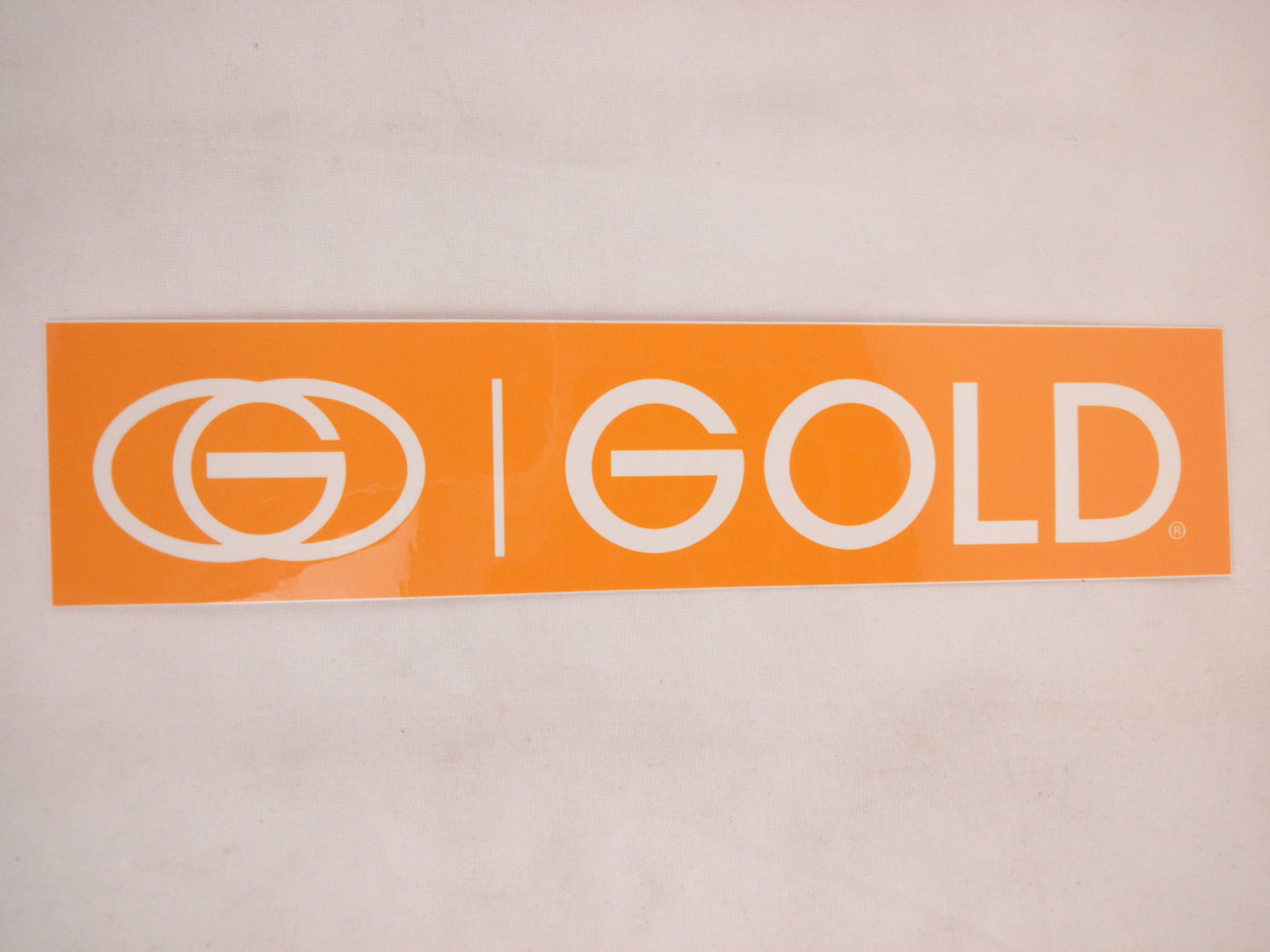 Gold Wheels G Logo Orange White 8" x 1.75" Vintage NOS Sticker