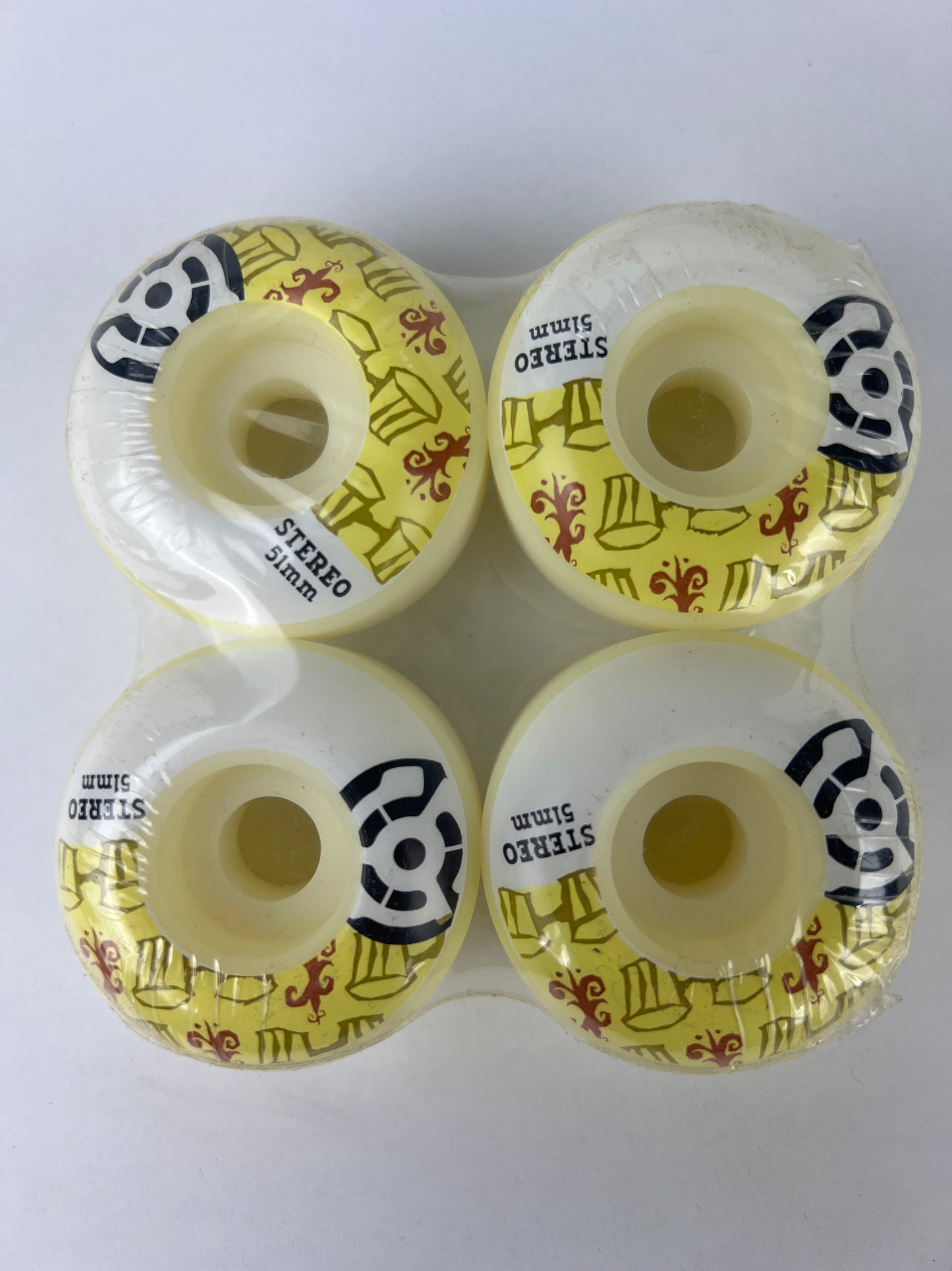 Stereo Bongo Drums Yellow White Black Size 51MM Vintage NOS Wheels