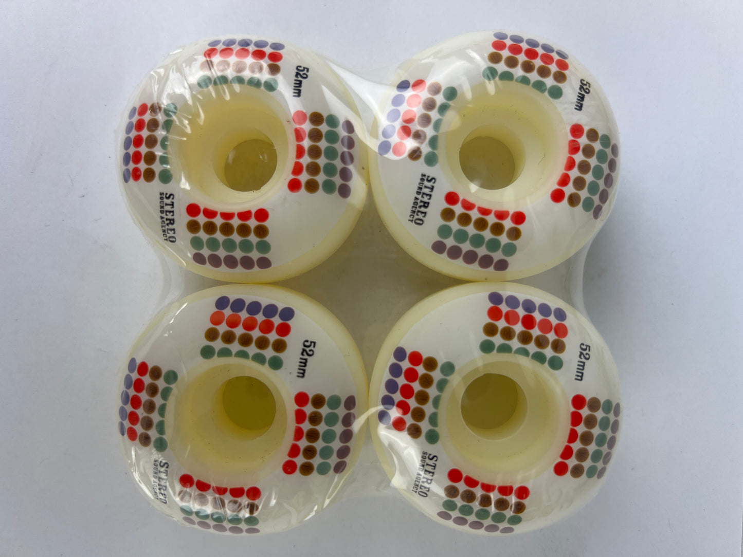 Stereo Sound Agency Dots White Multi Size 52mm Vintage NOS Wheels