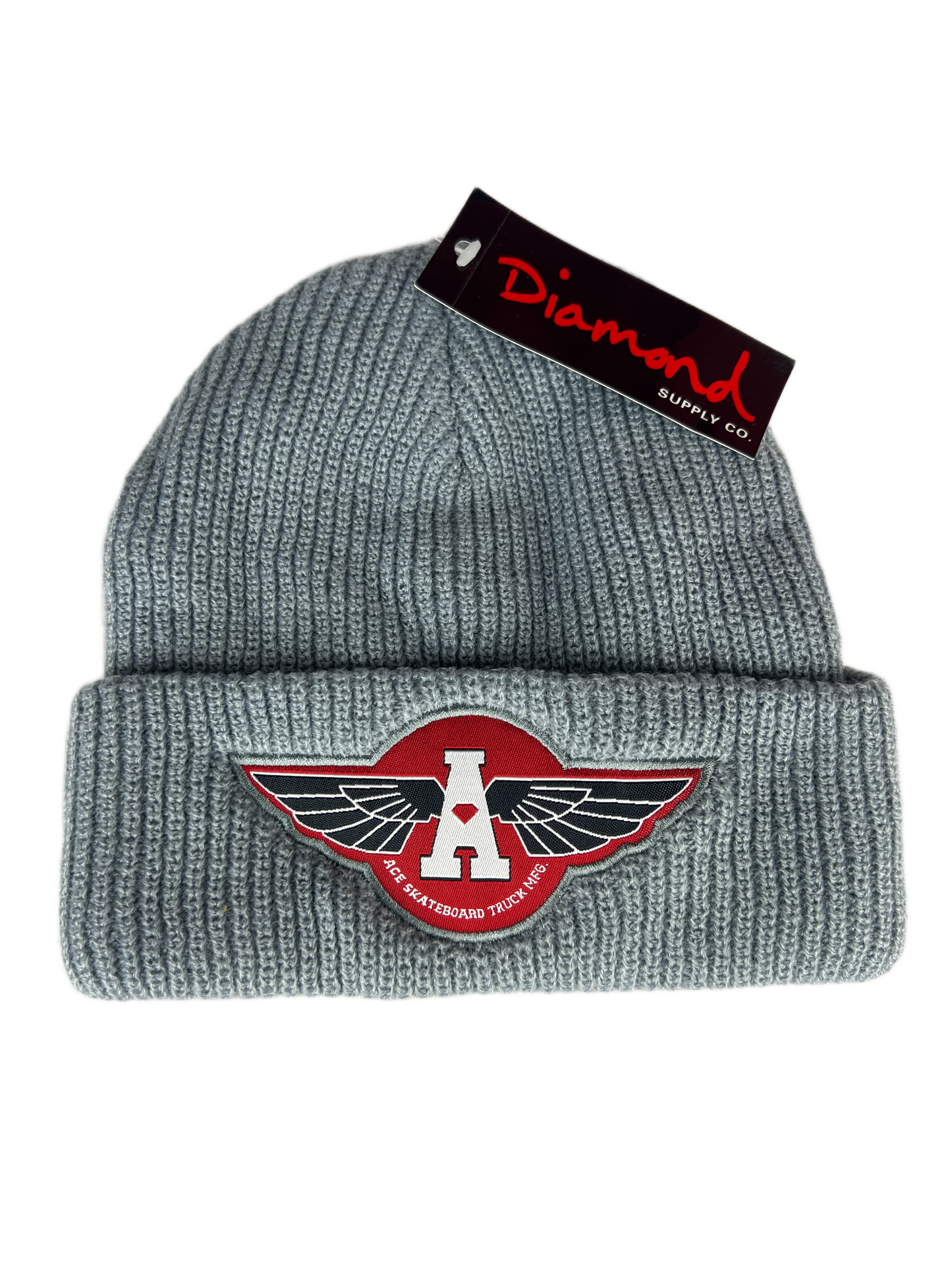 Diamond Supply Co. X Ace Trucks ACE Wings Beanie Black White Red Grey One Size Fits All Vintage Beanie