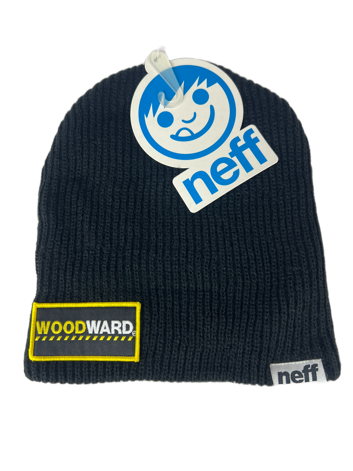 NEFF X Camp Woodward Black Yellow White One Size Fits All Vintage Knit Beanie