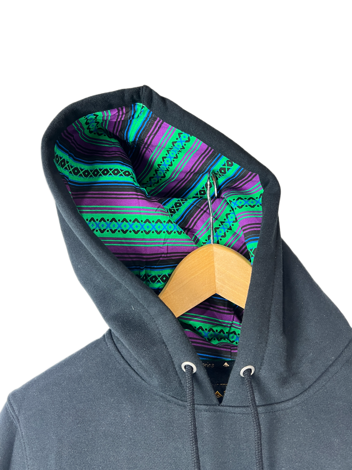 Emerica Mexican Blanket E Logo Turquoise Black Purple Blue Size M L/s Vintage Hooded Sweatshirt