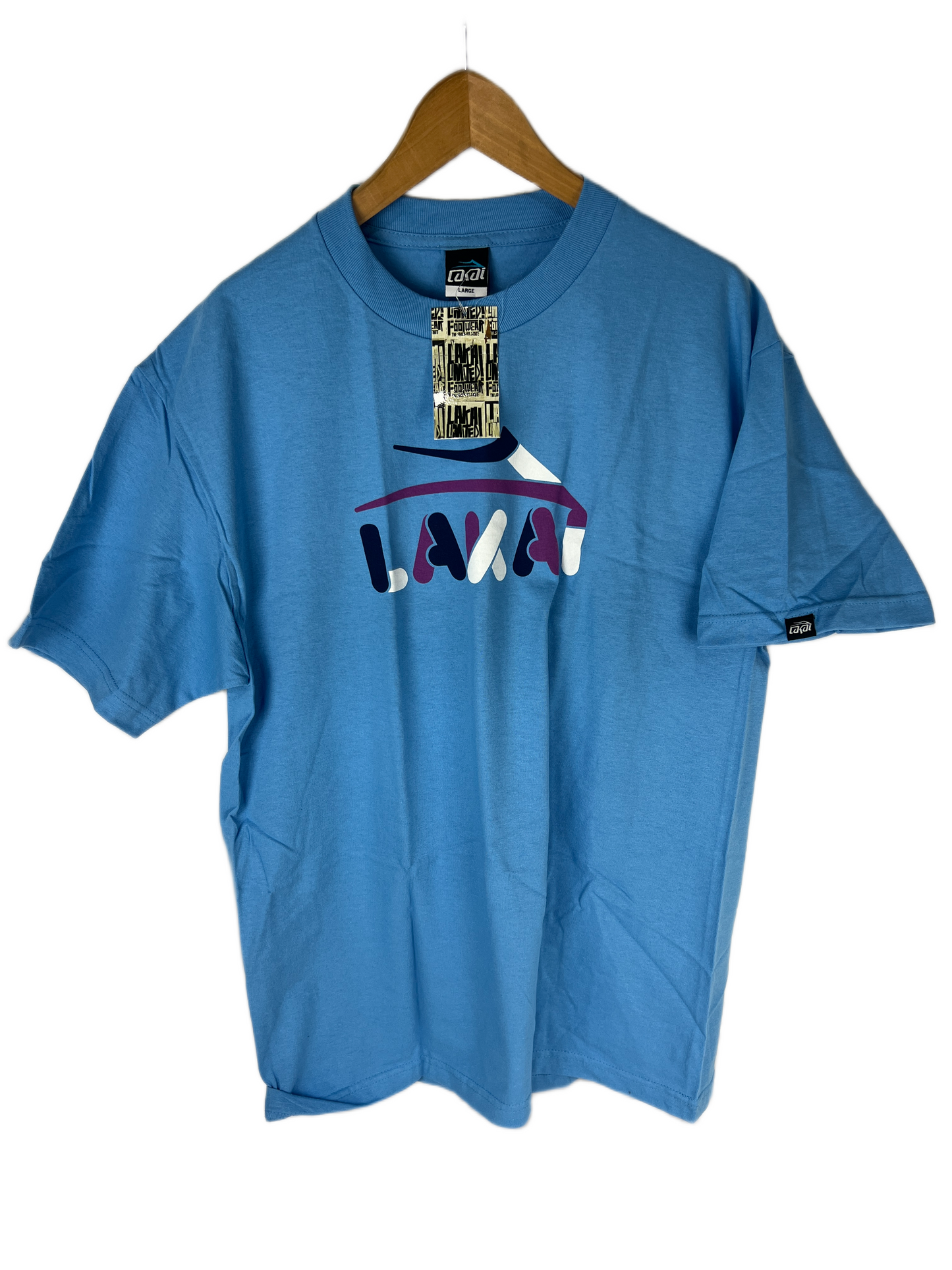 Lakai Roundr Baby Blue Purple Black Size L S/s Vintage Shirt 1999