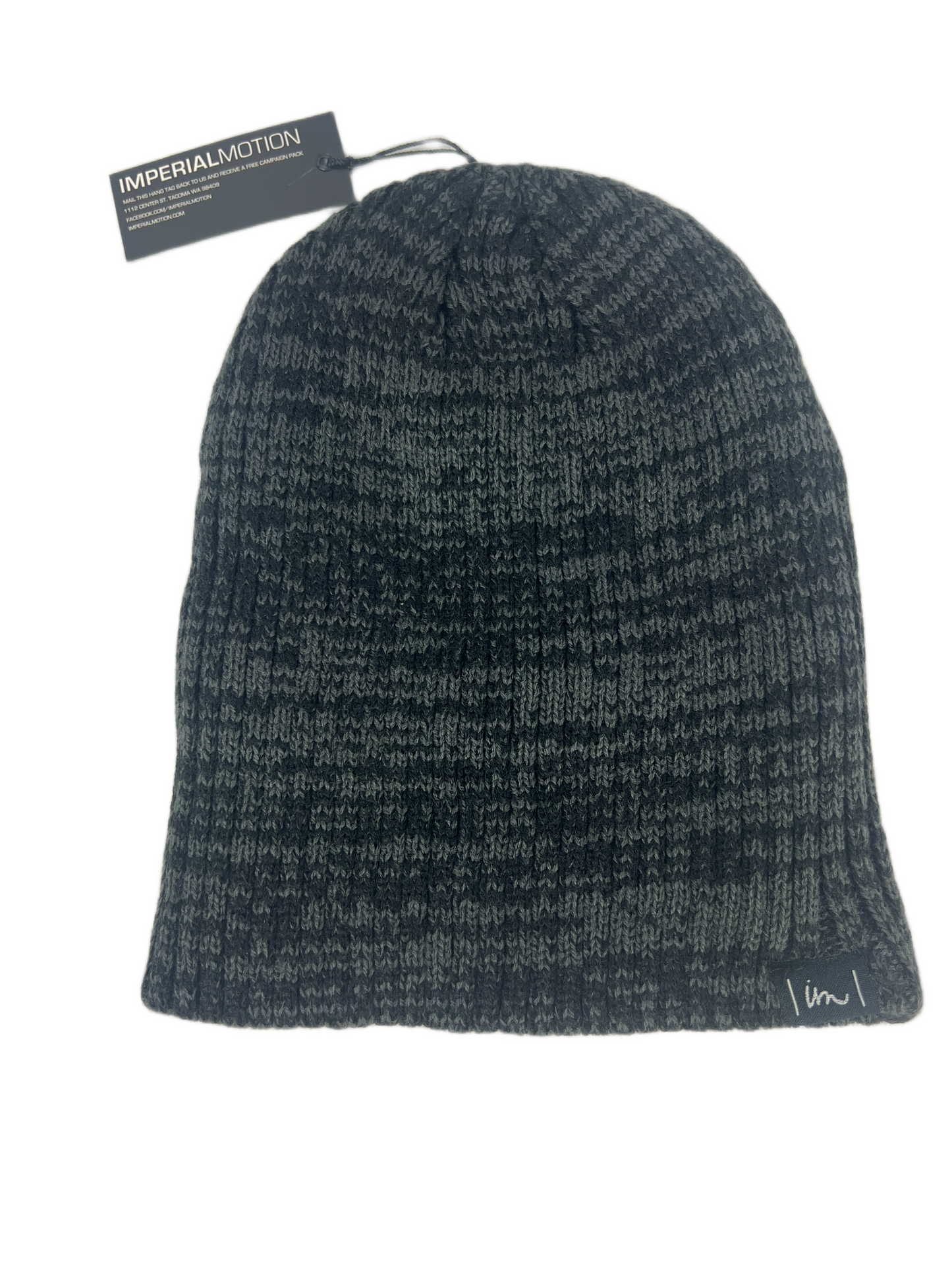 Imperial Motion Charcoal Black Striped One Size Fits All Vintage Beanie 1998
