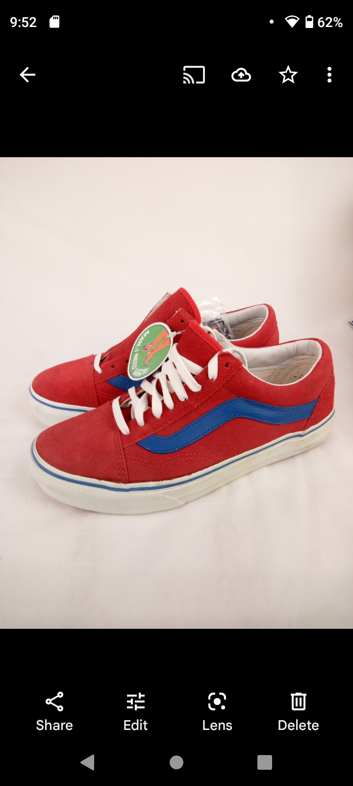 Blue and red vans old skool online