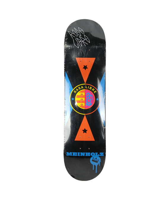 Rasa Libre Joel Meinholz Coat Of Arms Shield Black Blue Orange Size 8.1" Vintage NOS Deck