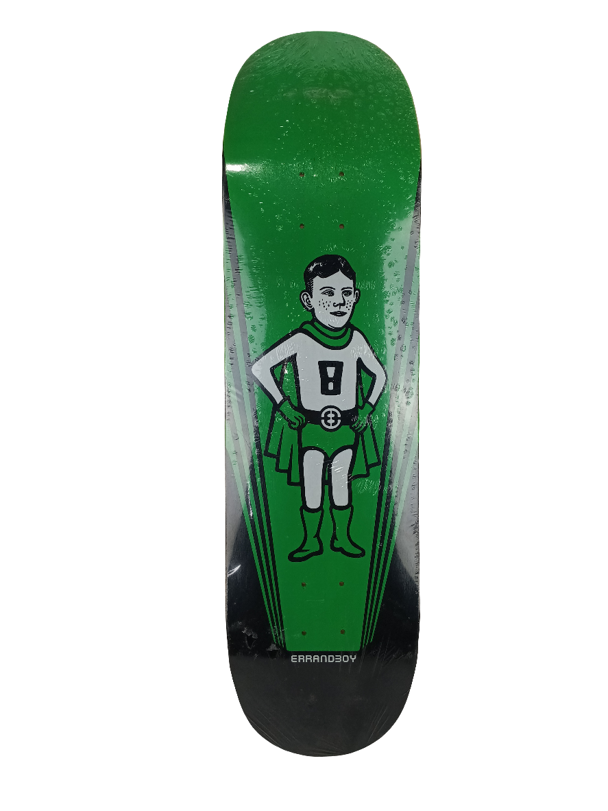 Errand Boy Super Man Black Green White Size 8.5" Vintage NOS Deck