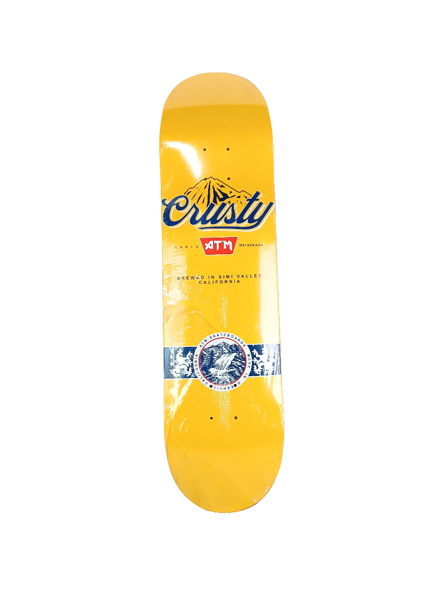 ATM Chris Weissmann Crusty Yellow Blue Red Size 8.1 Vintage NOS Deck