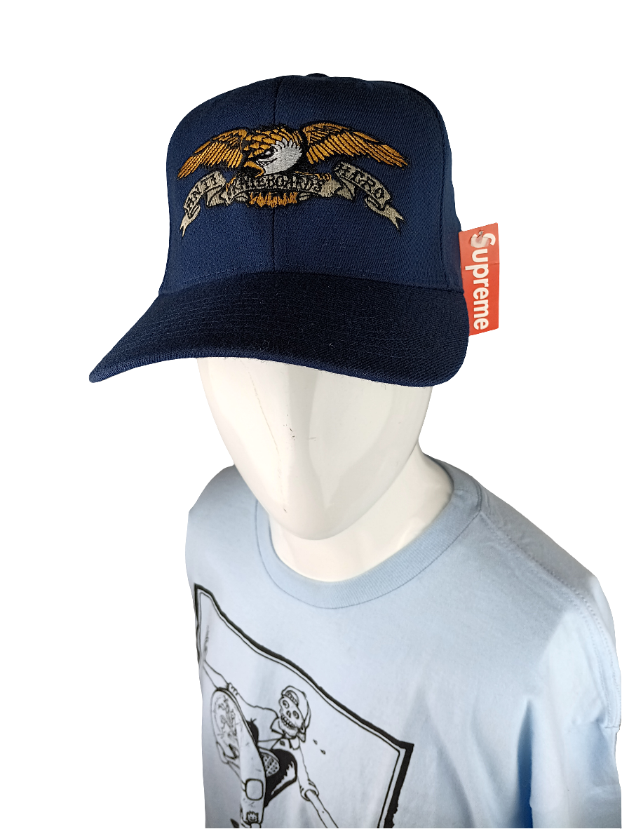 Anti-Hero Eagle Gold Blue Vintage NOS Flexfit Hat