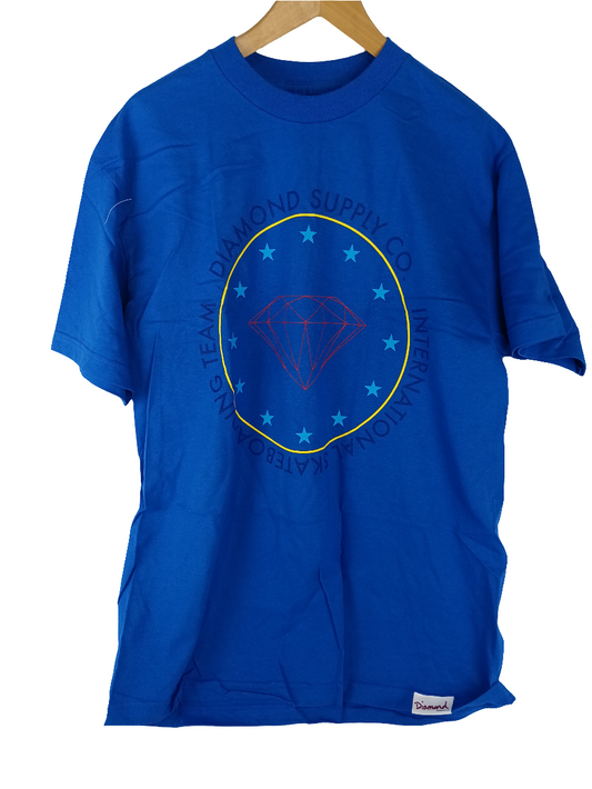 Diamond International Team BRT. Royal Blue Yellow Navy Mens Size Large S/s Shirt