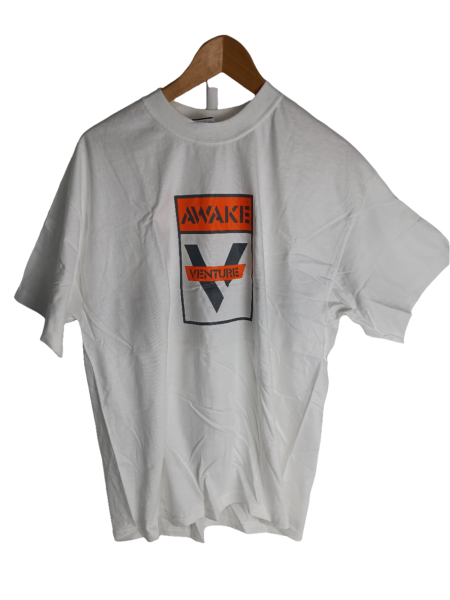 Venture Awake White Grey Orange Size Large S/s Shirt