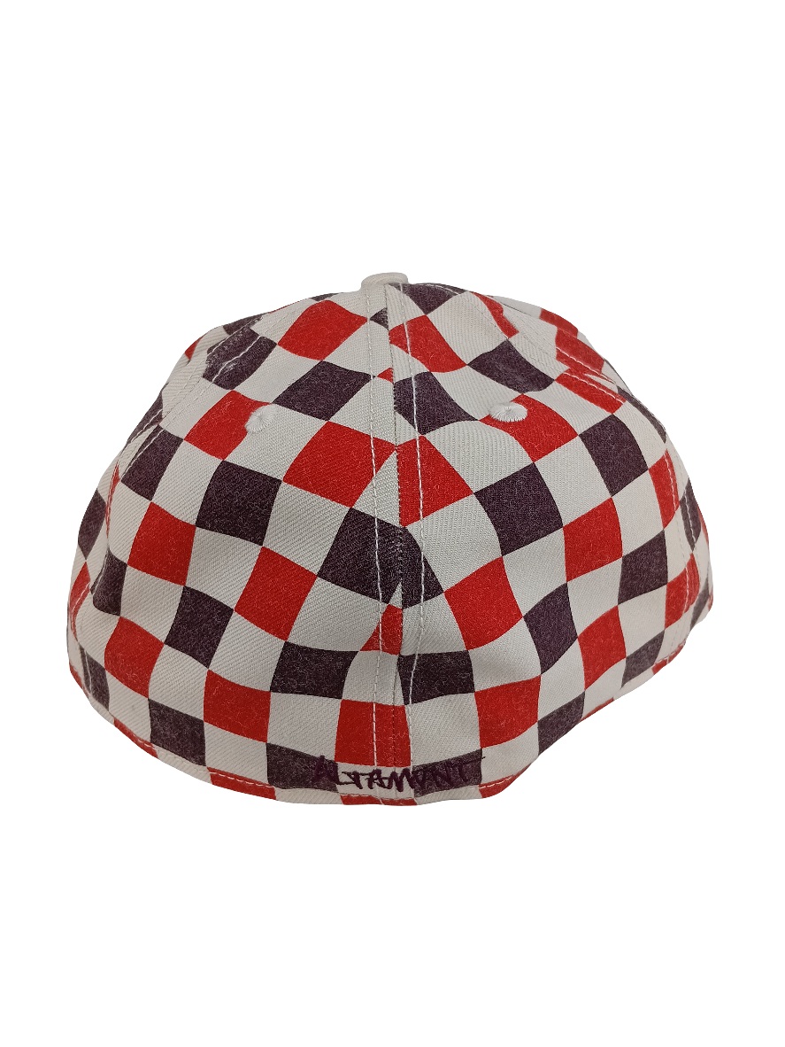 New Era Altamont 59Fifty Red Navy Checkered Size 7 3/8 Vintage Hat