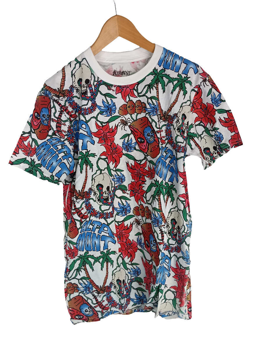 Altamont Tourist Mens Specialty White Multicolor Print Size Large S/s Shirt