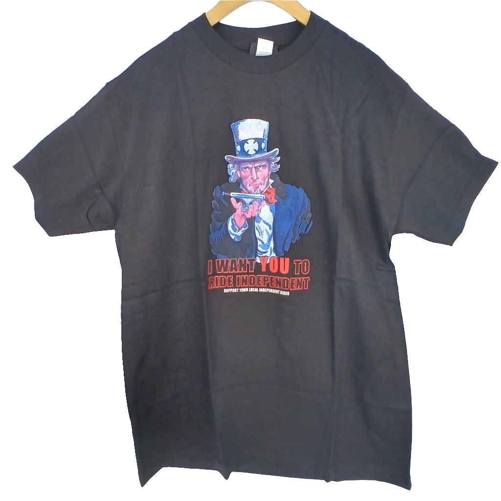 Independent Uncle Sam I Want You To Ride Independent Trucks Black Red White Blue Mens Size Large S/s Vintage Shirt