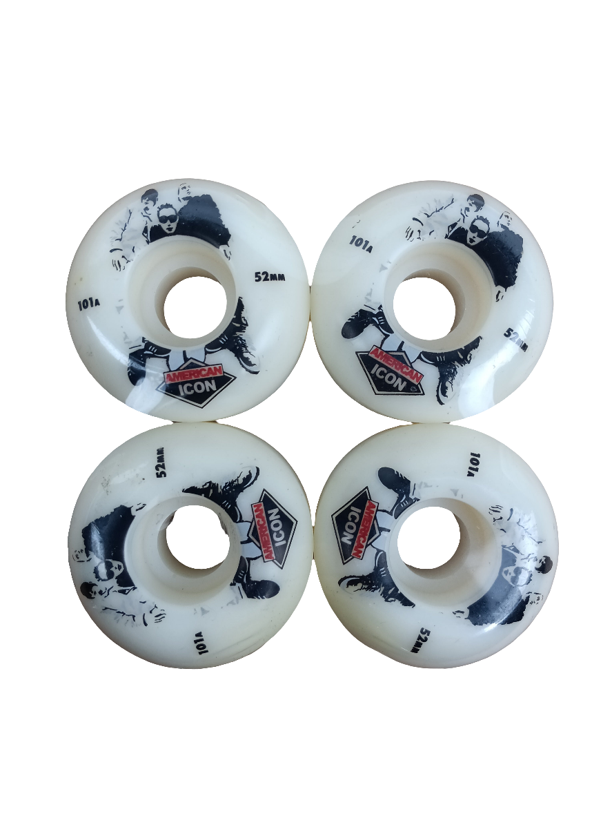American Icon Homies Black White Red Size 52MM 101A Duro Vintage NOS Wheels