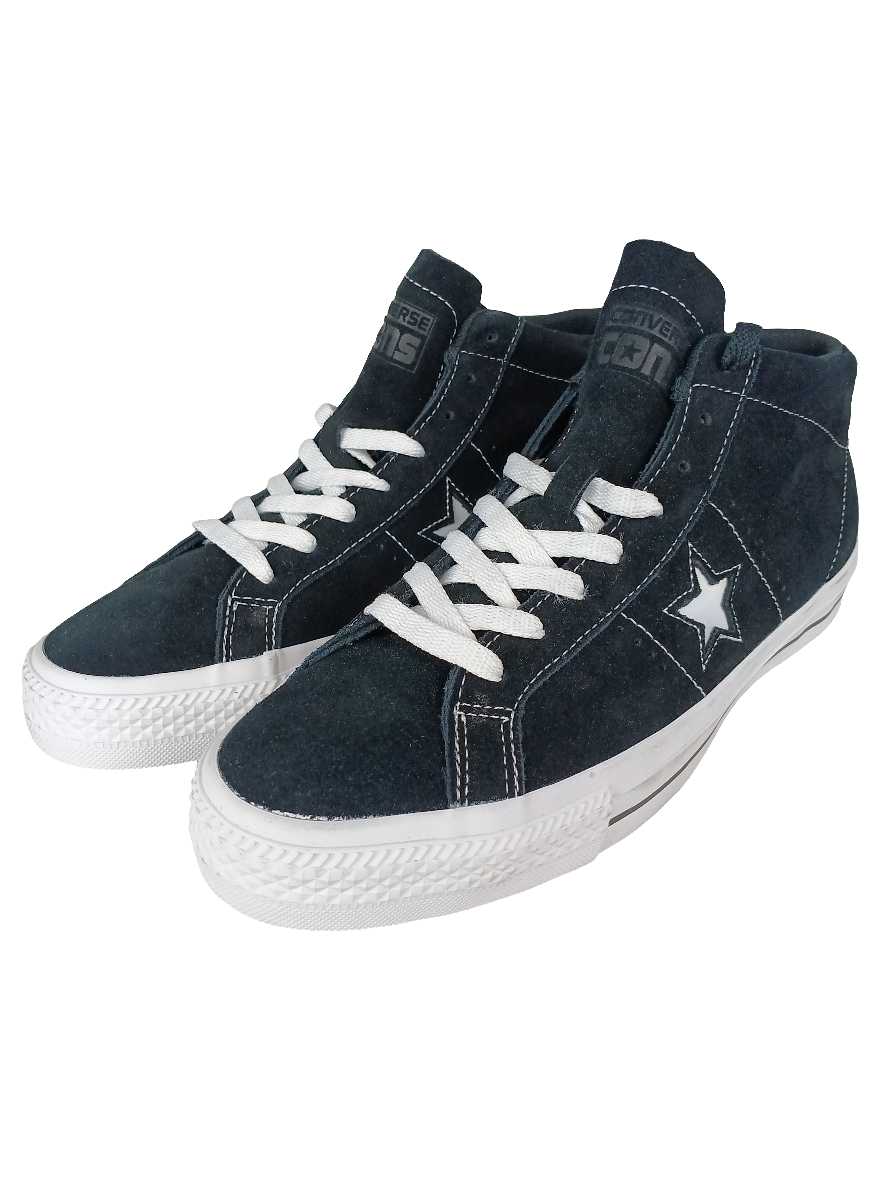 Converse One Star Pro Suede Mid Black/White/Black 153472C US Mens