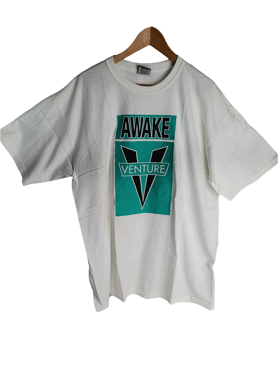 Venture Awake Logo White Black Teal Size XL S/s Shirt