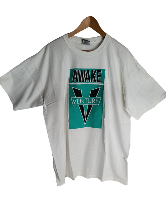Venture Awake Logo White Black Teal Size XL S/s Shirt