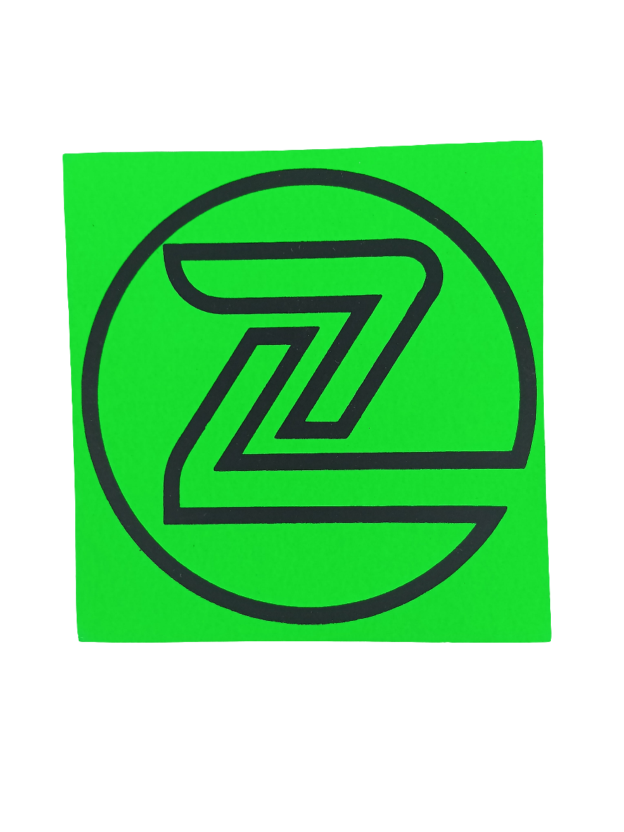 Z-Roller Z Logo Black Green Size 4.1" X 4.5 Vintage NOS Sticker