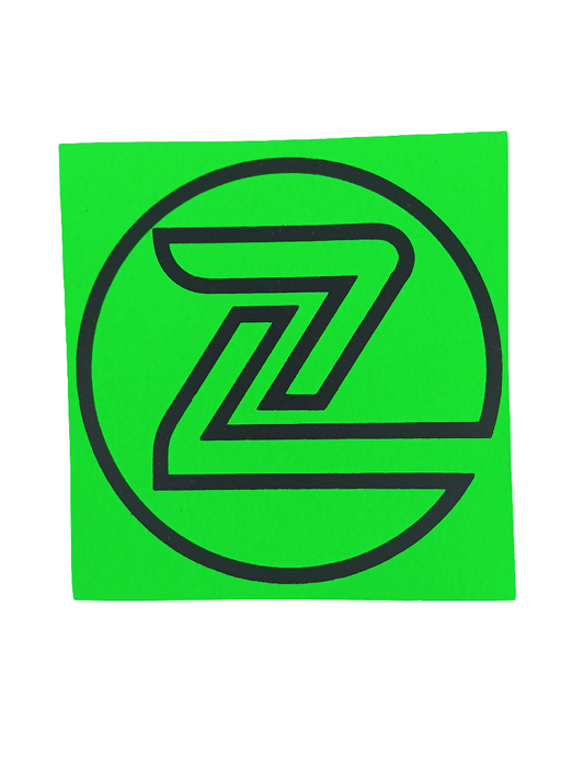Z-Roller Z Logo Black Green Size 4.1" X 4.5 Vintage NOS Sticker