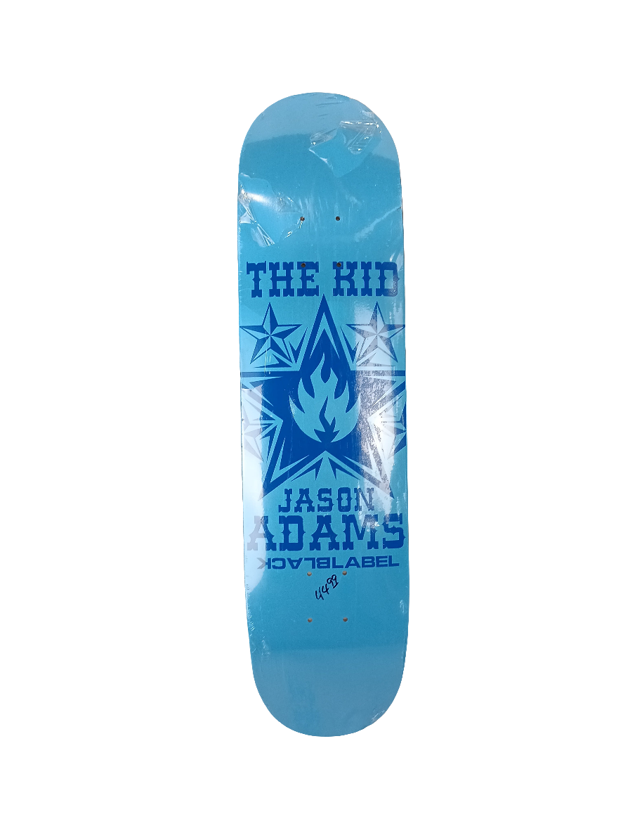 Black Label Jason Adams The Kid Blue Flame & Star Size 7.8" Vintage NOS Deck