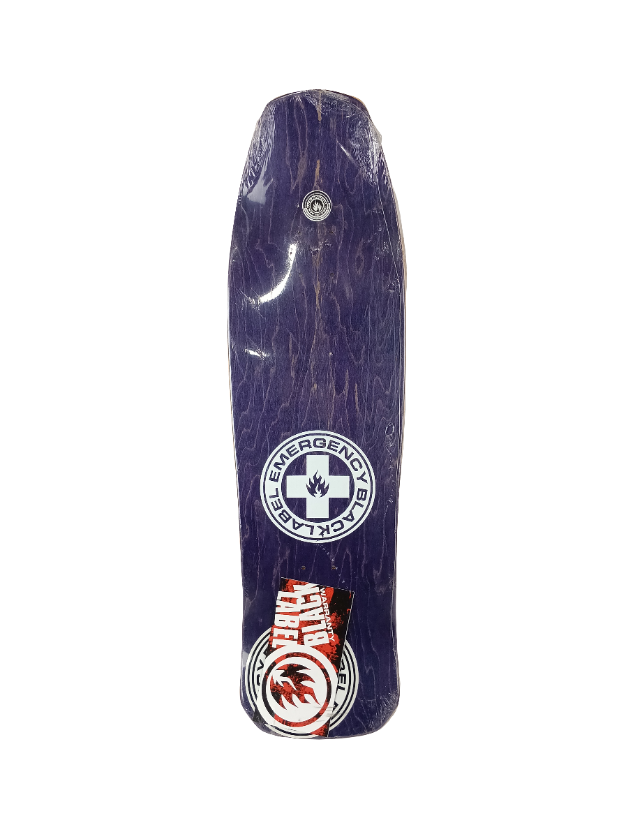 Black Label John Lucero Emergency X2 Jester Bars Purple Woodgrain Green Fade Blue 9.4" Vintage NOS Deck