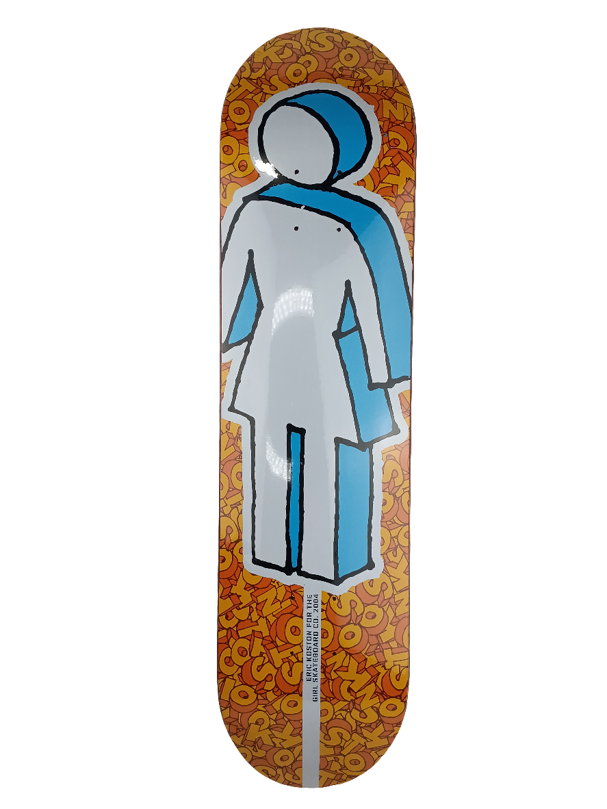 Girl Eric Koston Alphabet Soup Series Orange Blue 8.25" Vintage NOS Deck
