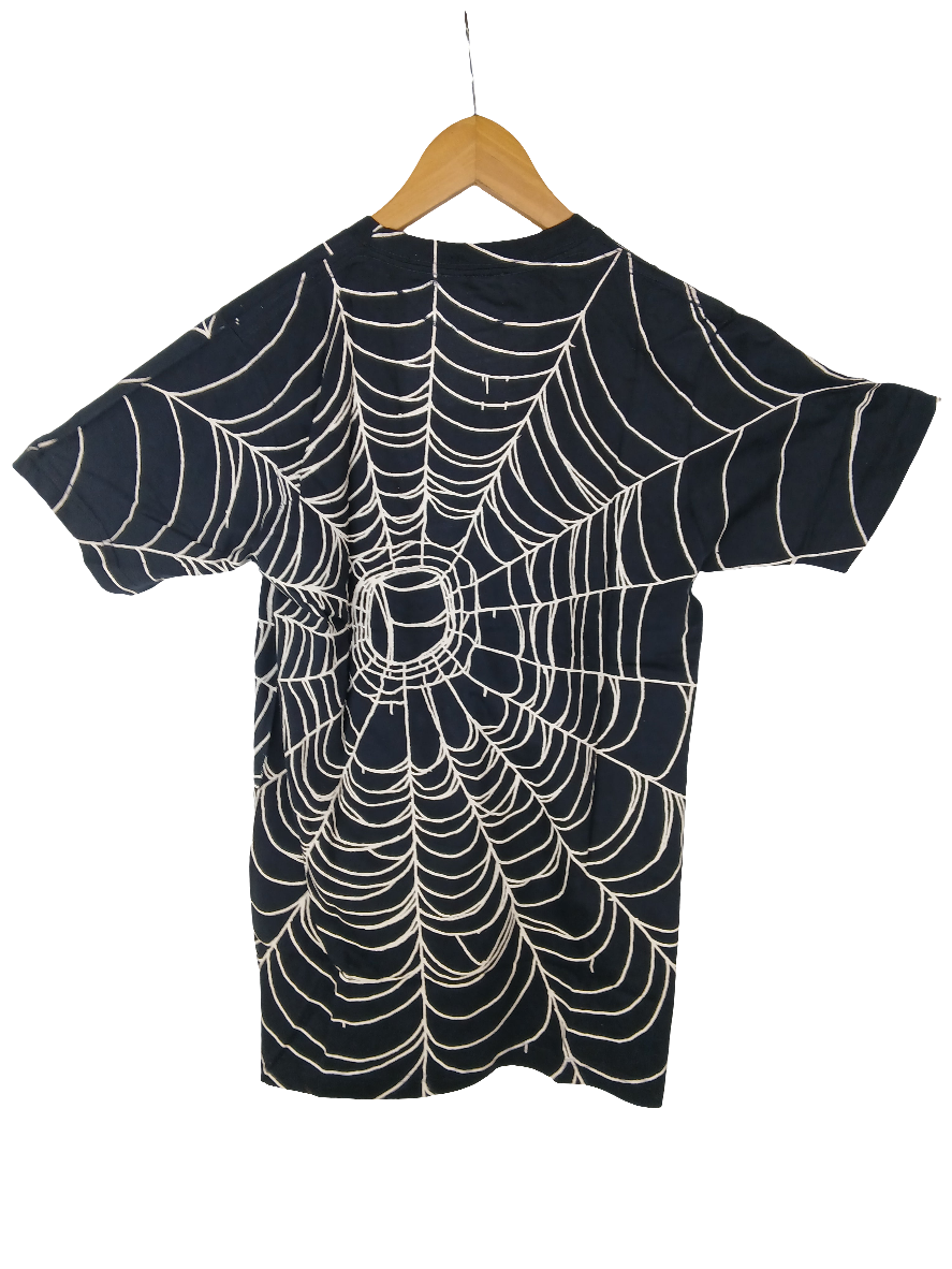 Foundation Spiderweb Black White Mens Size Medium Slim Fit S/s Vintage Shirt