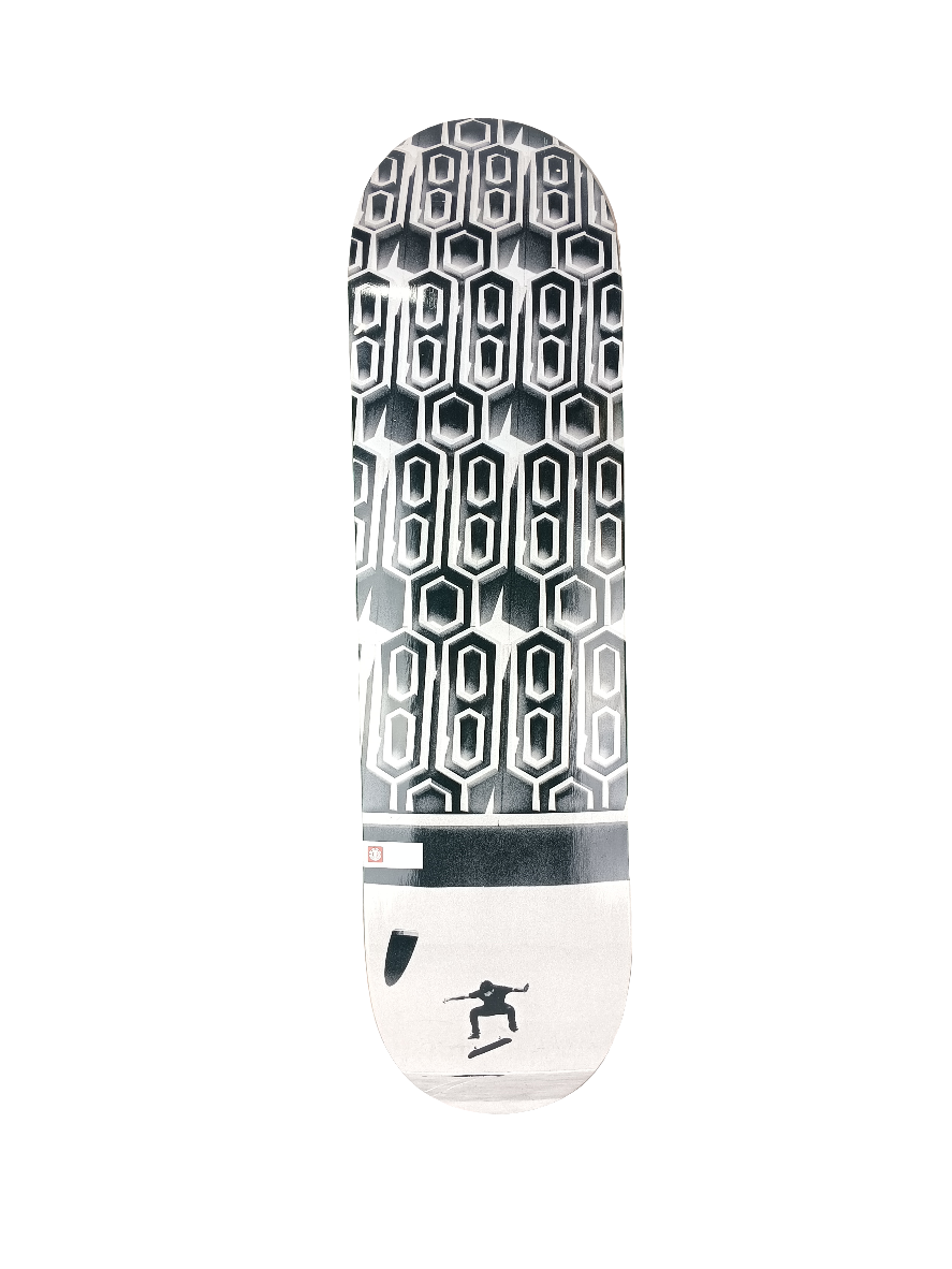Element Mark Appleyard Kickflip French Fred Graphic Black White Size 8.38 Skateboard Deck