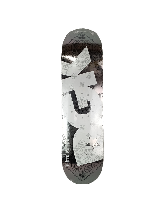 DGK Reflective Bandana Graphic White Black Metallic Size 8.38 Skateboard Deck