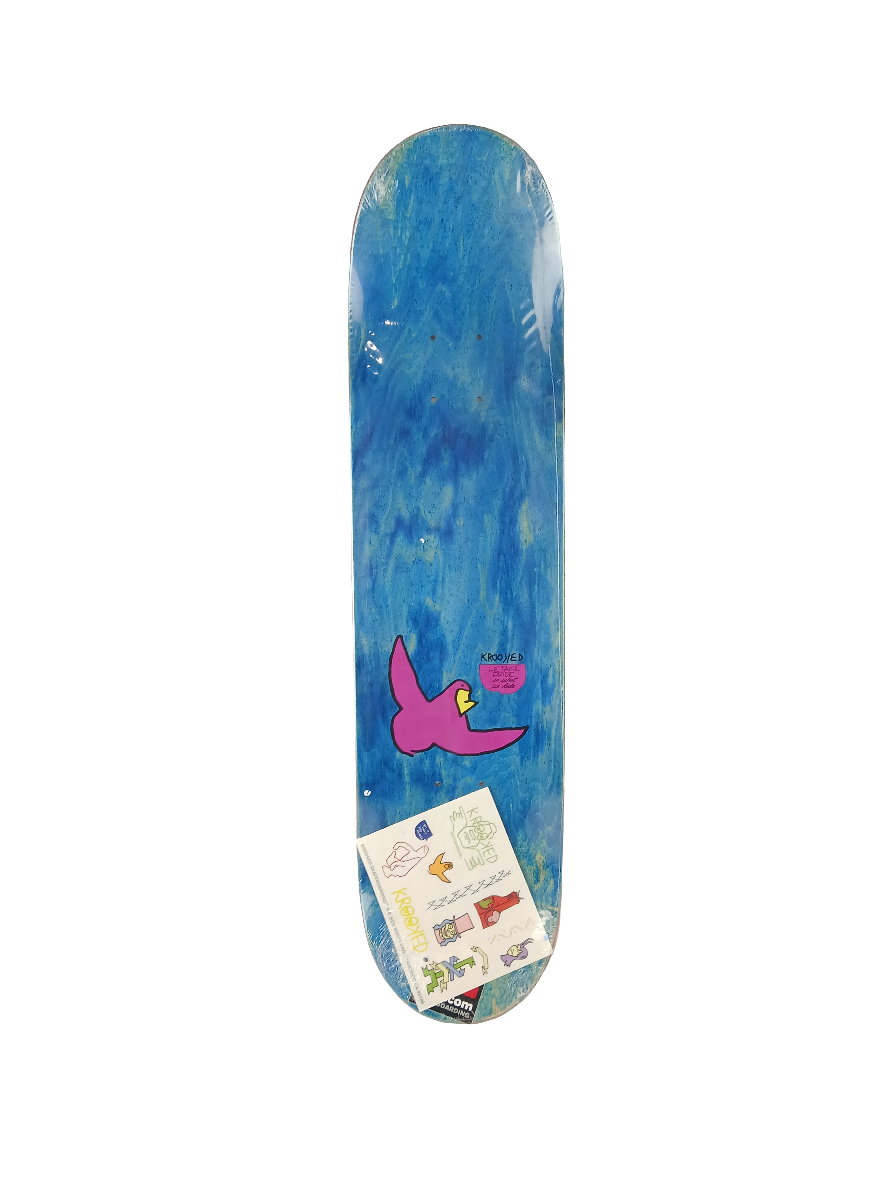 Krooked Mark Gonzales Skateboard Goddess With the Trucks And Wheels Over Her Head Blue Multi Size 7.75" Vintage NOS Deck