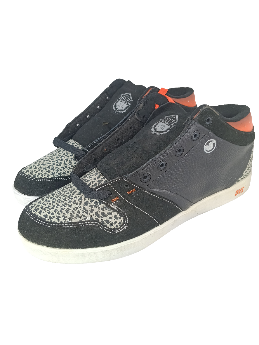 DVS Huf 5 Mid O.I. Keith Hufnagel Black Orange Suede Size 13 Shoes
