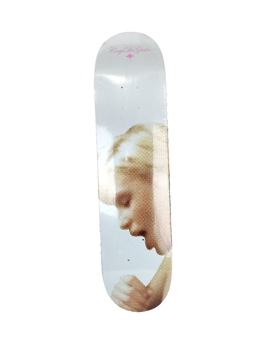 Coup De Grace Pixelated Woman White Pink Multicolor Size 7.75 Vintage NOS Deck