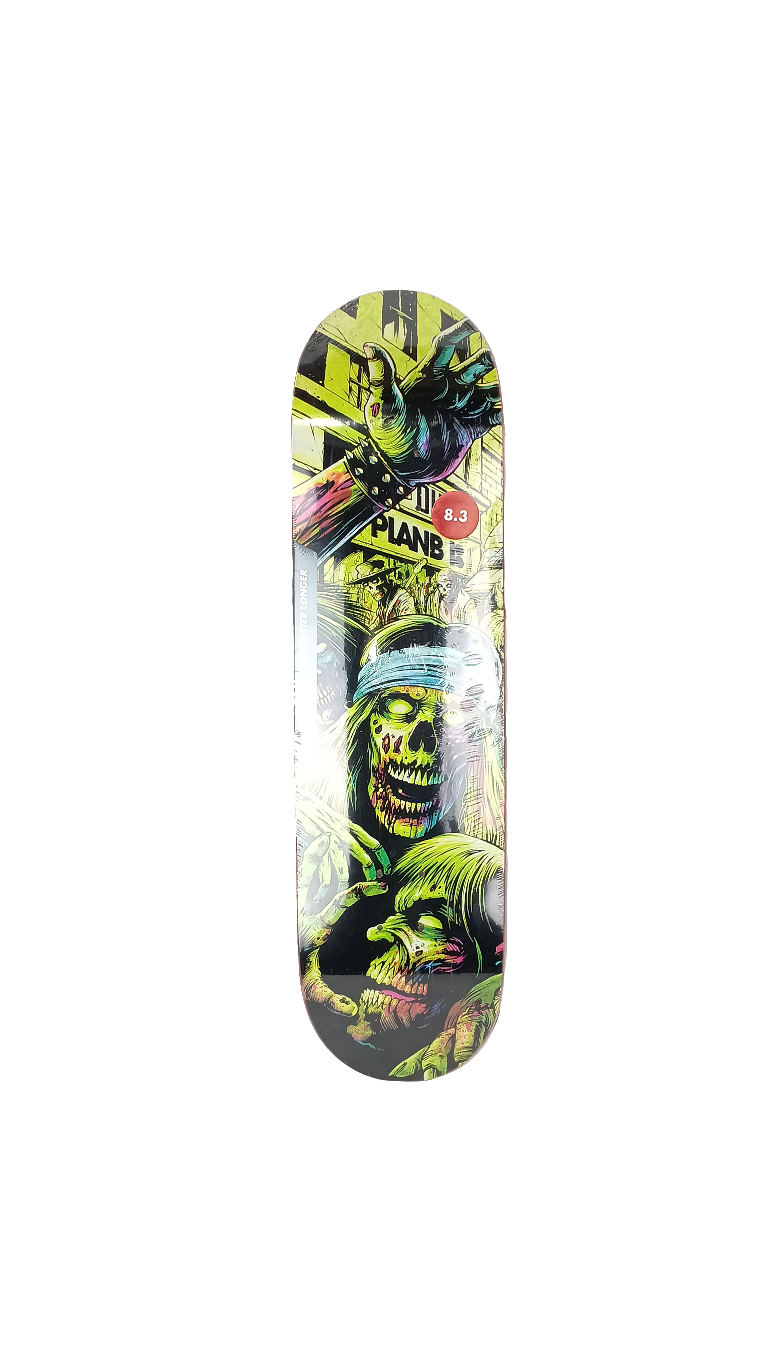 Plan B Pat Duffy Zombies Graphic Black Green Multi Color Size 8.3 Skateboard Deck