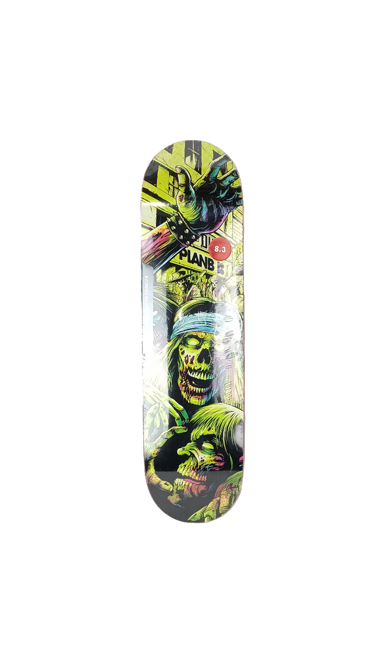 Plan B Pat Duffy Zombies Graphic Black Green Multi Color Size 8.3 Skateboard Deck