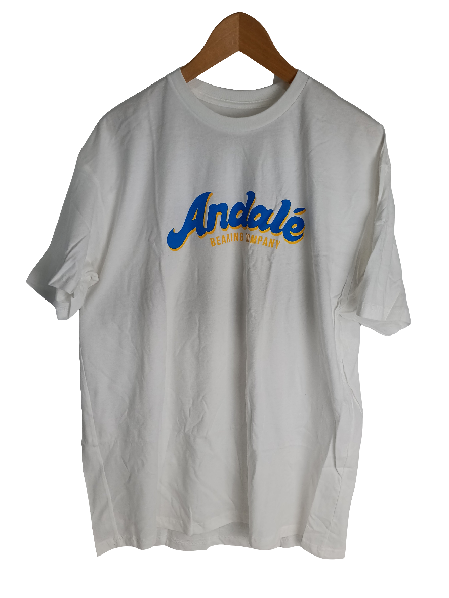 Andale Bearings White Blue Yellow Size XL S/s Shirt