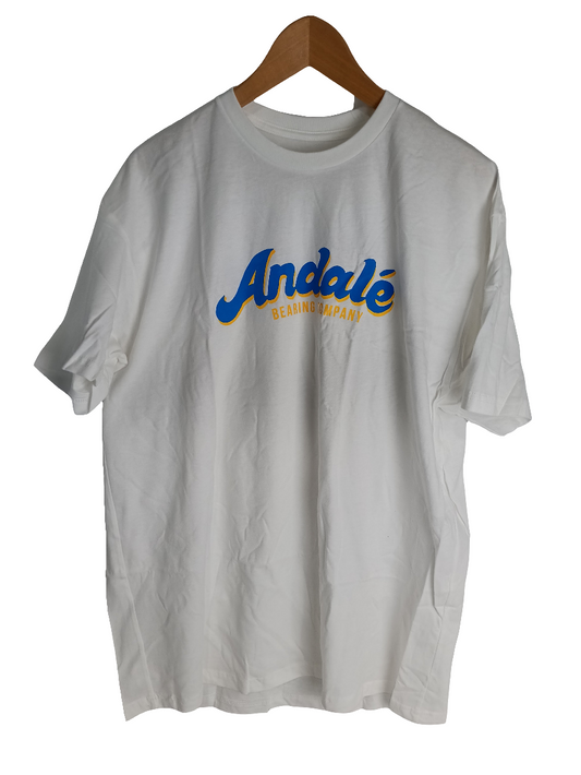 Andale Bearings White Blue Yellow Size XL S/s Shirt