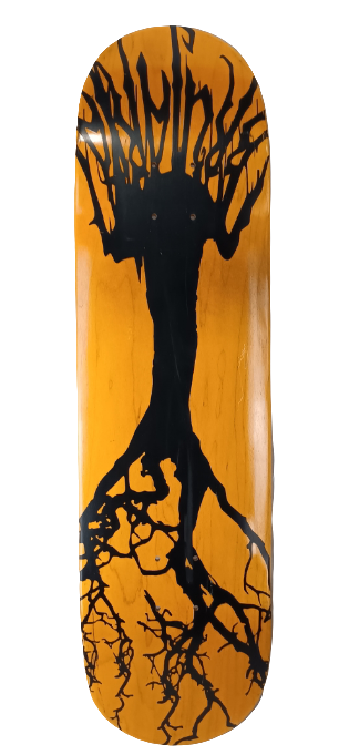 Brujaria Dead Tree Graphic Blank Orange Woodgrain Black Size 8.5 Skateboard Deck