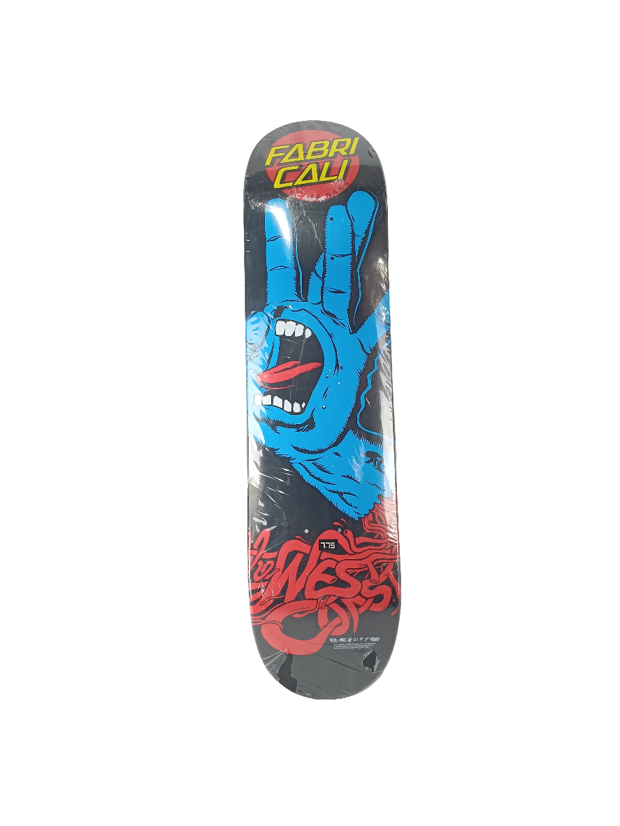 Fabri Cali ScateGang Screaming Hand Blue Red Black Size 7.75 Vintage NOS Deck