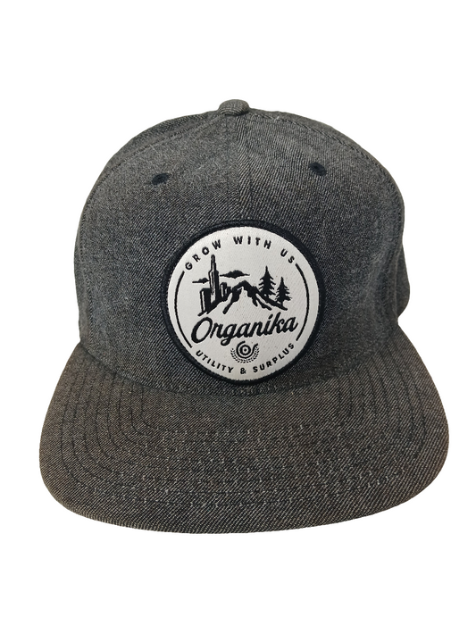 Organika Grow WIth Us Utility & Surplus Patch Denim Strapback Vintage NOS Hat