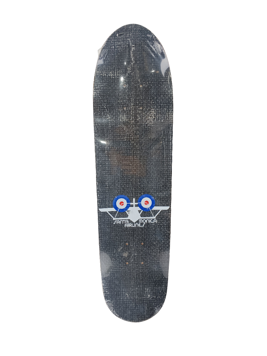 Santa Monica Airlines Striped OG Logo Blue 8" Carbon Fiber Vintage NOS Shaped Deck Natural Wheel Wells