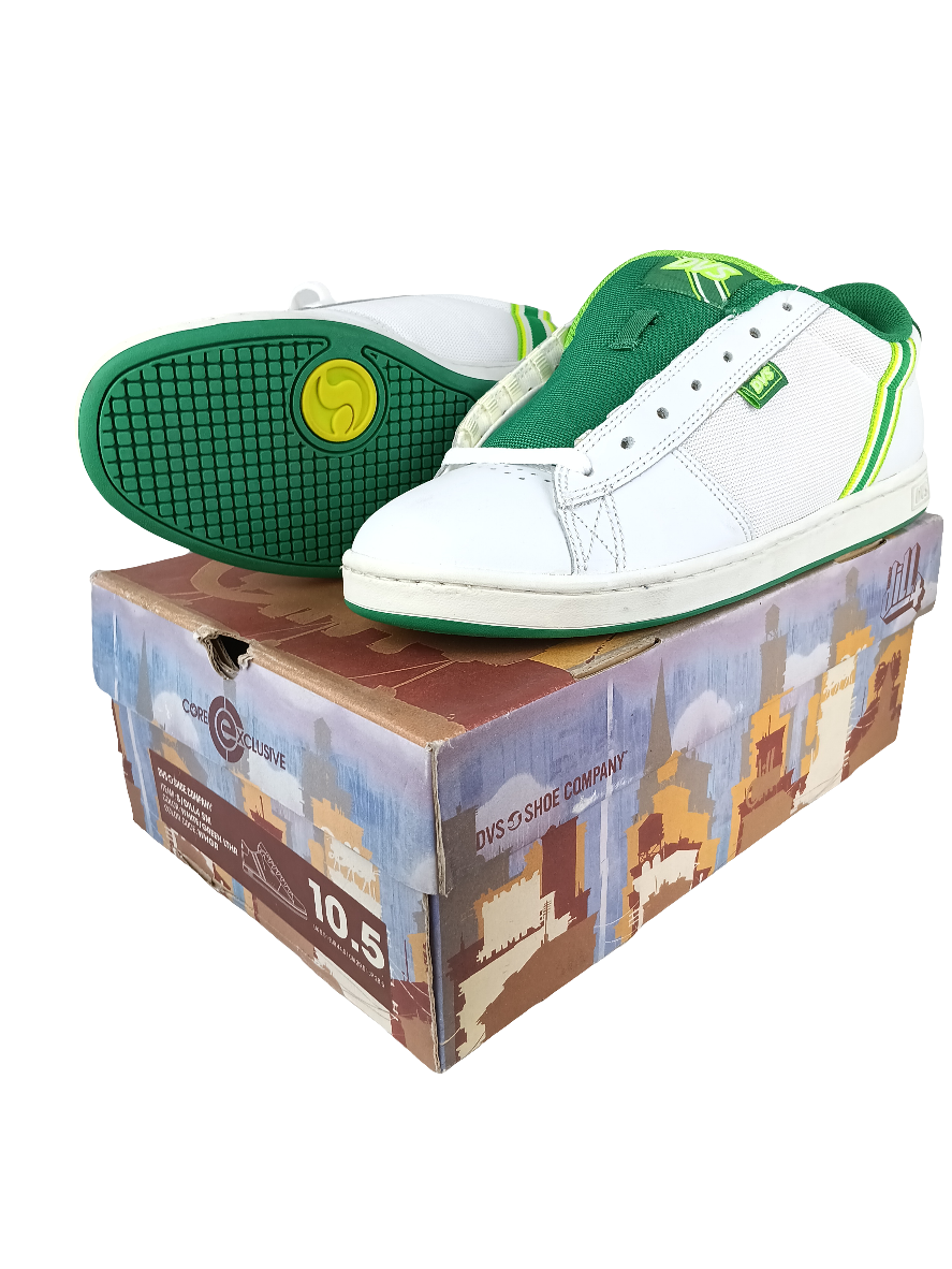 DVS Jason Dill Dill 4 White Green Leather Us Mens Size 10.5 Shoes