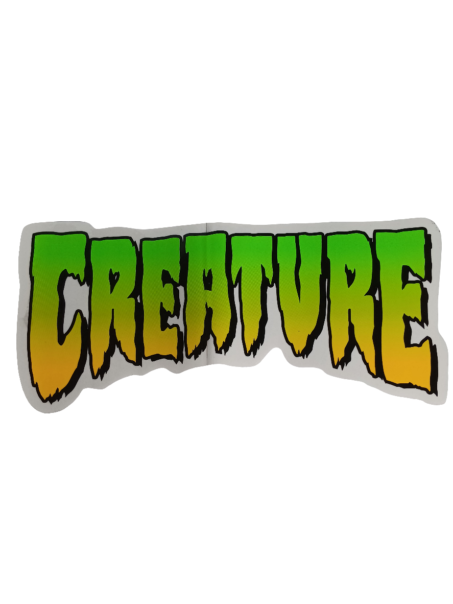 Creature Clear Green Black Textured Size 12.1 X 5.4 Inch Vintage NOS Sticker