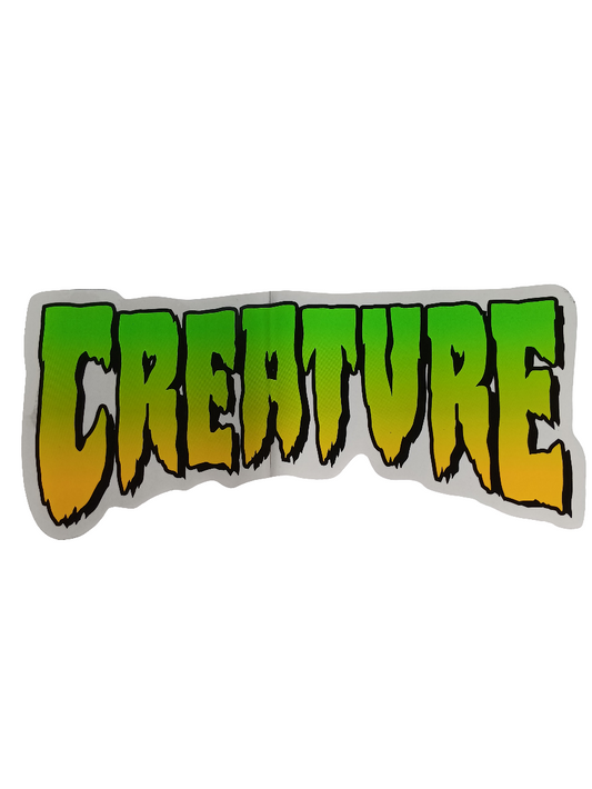 Creature Clear Green Black Textured Size 12.1 X 5.4 Inch Vintage NOS Sticker
