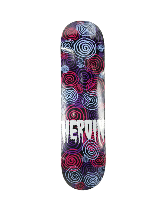 Heroin Swirls Purple Blue White Size 8.125" Vintage NOS Deck