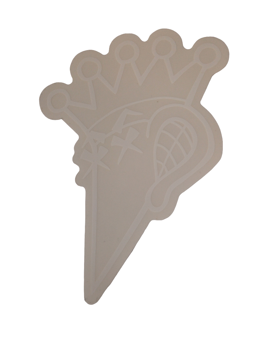 Grind King Crown Logo Clear White 3.5" x 5.25" Vintage NOS Sticker