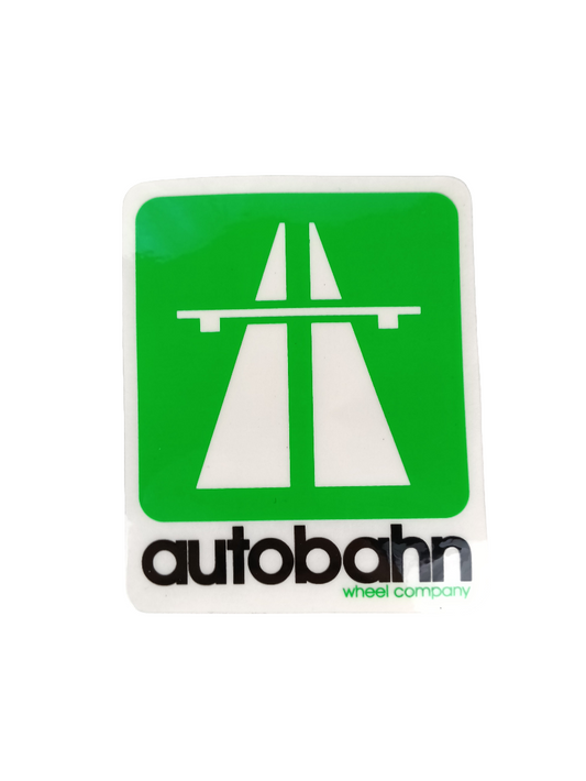 Autobahn Wheel Company Highway Clear Black Green Size 3.4" X 4" Vintage NOS Sticker