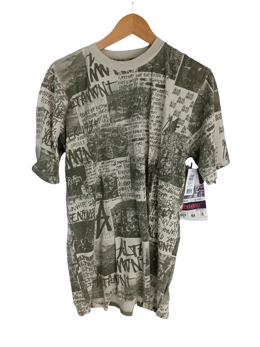 Altamont News 2 Tan Olive All Over Print Size Large S/s Shirt