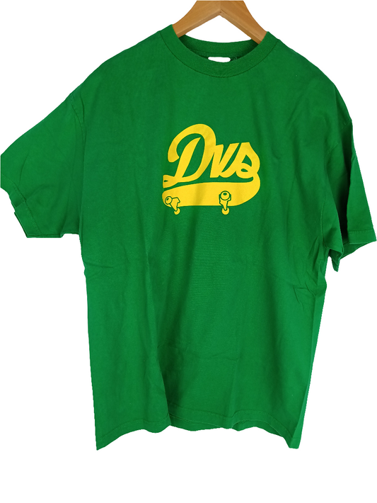 DVS Logo Skateboard Green Yellow Size XL S/s Shirt